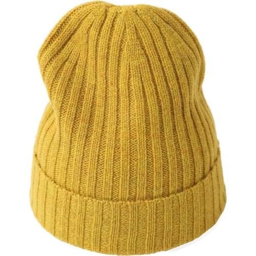 SHUCHAN 100% Cashmere Keep Warm Adult WOMEN Winter Skullies & Beanies Casual Winter Hats Winter Accessories for Women