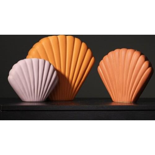 Nordic art shell vase for decoration ceramic decoration modern minimalist home decoration decoration vase for wedding decoration