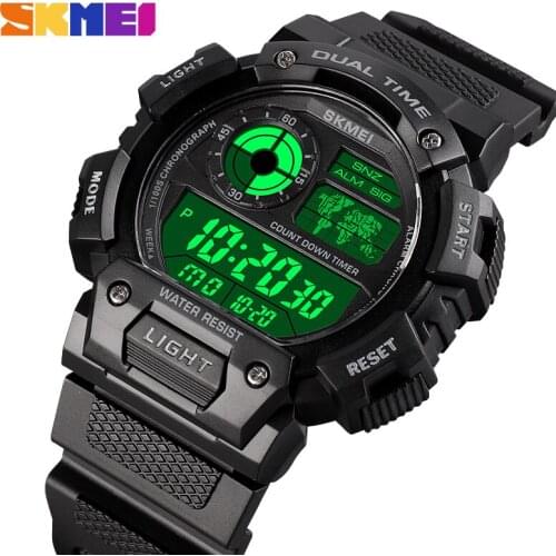 SKMEI Sports Watches For Men Chronos Countdown Mens Watch Waterproof LED Digital Watch Man Electronic Clock Relogio Masculino