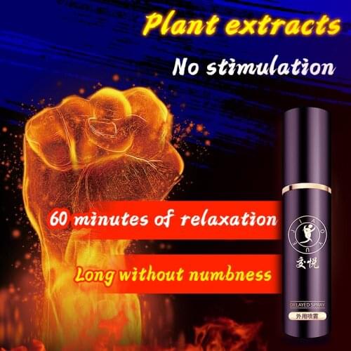 Sex Delay Spray for Men Non-Numbing Male External Chinese Herbal Plant Extracts Prolong Sprays Prevent Premature Ejaculation