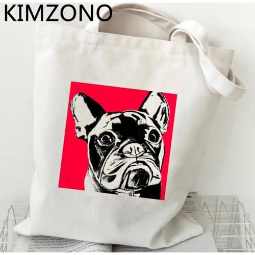 French Bulldog shopping bag cotton reusable shopper handbag shopper bolso bag sac cabas boodschappentas bolsa compra sacolas