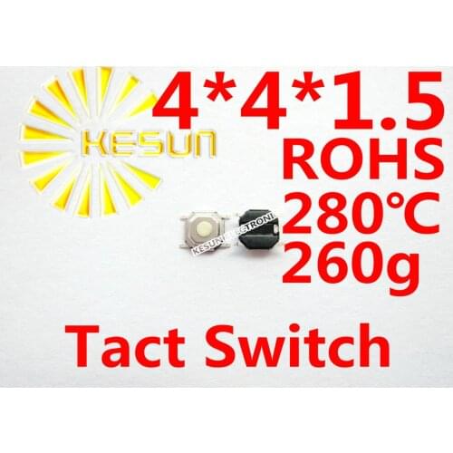 1000PCS SMT 4X4X1.5MM Tactile Tact Push Button Micro Switch Momentary ROHS