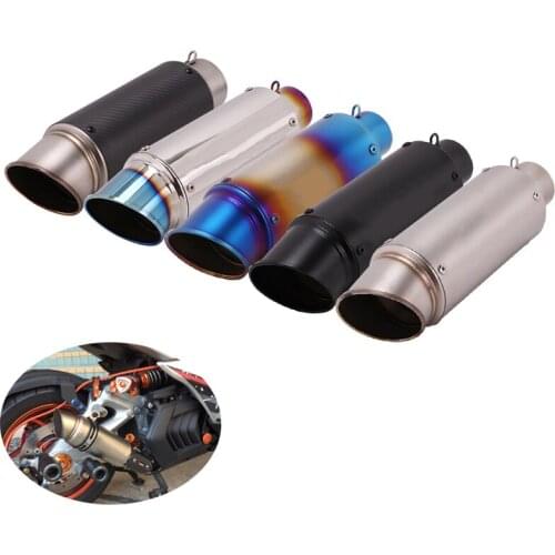 Universal 51mm/61mm Motorcycle Exhaust Pipe Stainless Steel/Carbon Fiber Escape No DB Killer Exhaust Tips for YZF-R3 YZF-R1 MT03