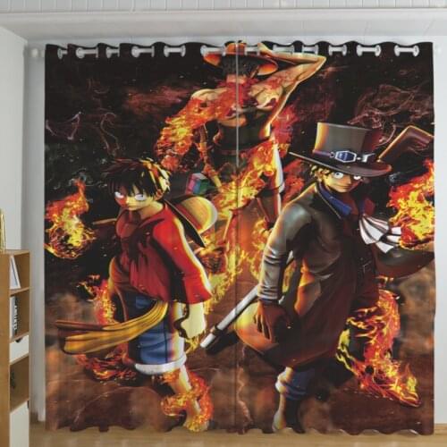Popular Anime One Piece 3D Printed Curtain Kids Bedroom Living Room Curtain Home Decoration Parlour Room Blackout Curtains 04