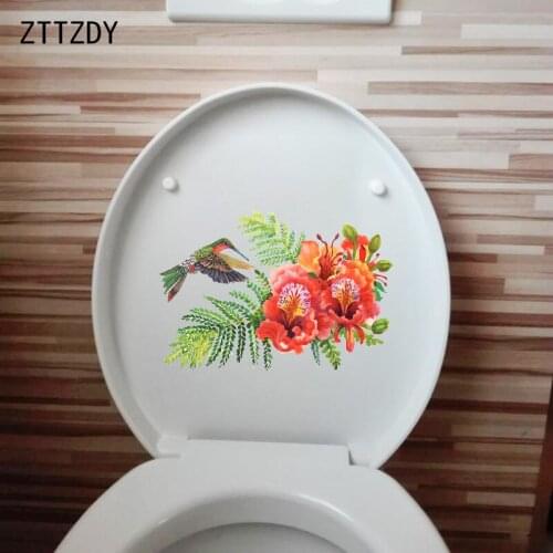 ZTTZDY 24.9×17.3CM Wild Plant Color Painting Art Home Decoration Wall Stickers WC Toilet Decal T2-1508