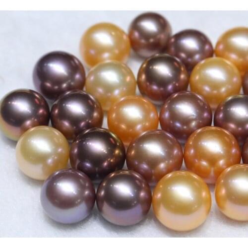 11-13mm Natural Freshwater Pearl Round Shape Strong Light DIY Crafts Multicolor Decoration Jewelry Accessories