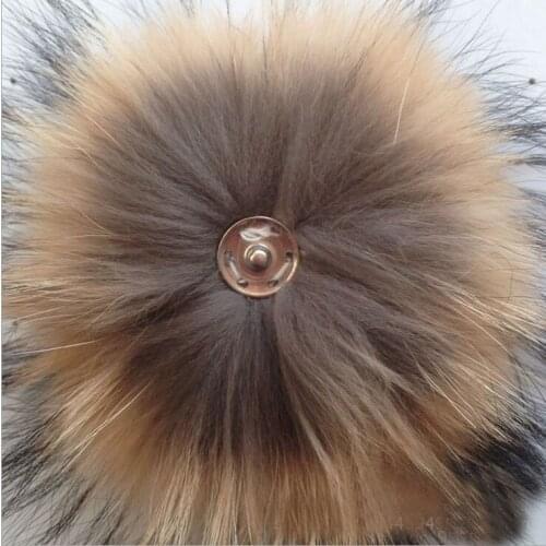 2PCS Real Raccoon Fur Pom Pom Ball Button for Mobile Strap Bag