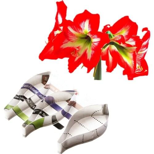 2016 Newest 3PCS/Lot Amaryllis Flower Cake Molds Kitchen Utensils Stainless Steel Flower Baking Tools For Cakes Fondant Deco