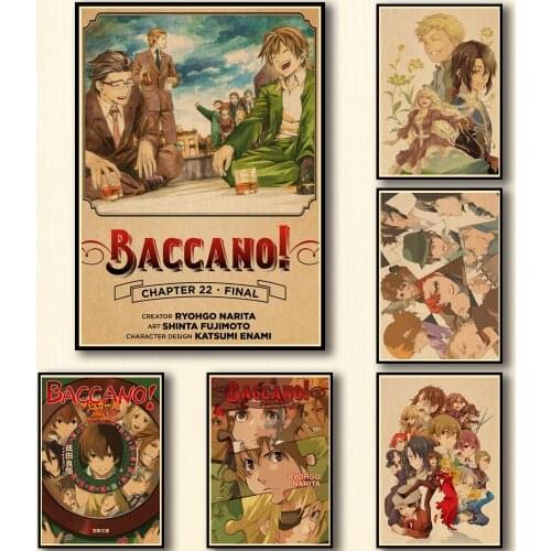 28 Designs Anime Baccano! Kraftpaper Poster Artwork Homedecal Fancy Wall Sticker for Coffee House Bar