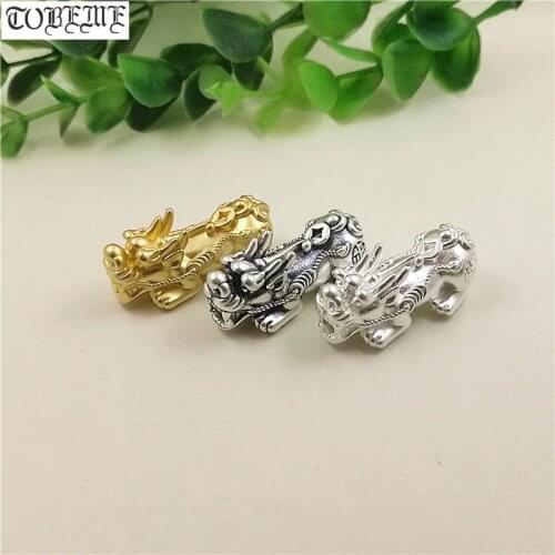 3D 100% 999 Silver Pixiu Beads Real Pure Silver fengshui Wealth Pixiu Beads Lucky Pixiu Piyao Beads Good Luck Loose Bead