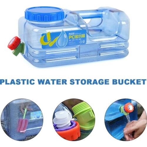 5L Car Bucket PC BPA-Free Reusable Plastic Water Bottle Replacement Water Bottle Snap On Cap Anti Splash Jug Container