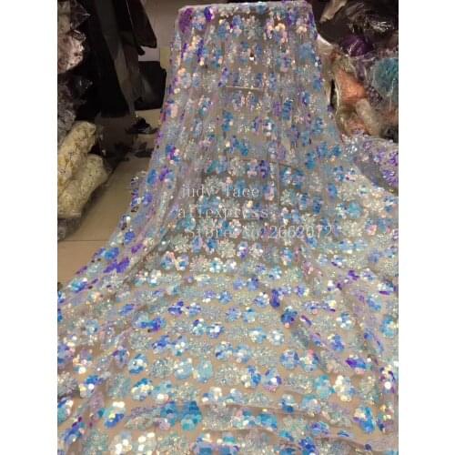 5yards/lot 4 color sequin embroidery net cloth simple style French cloth for fashion dress design stage YAYUE71