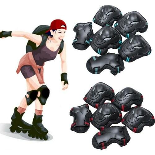 6 Pcs Adults Kids Roller Skating Protective Gear Knee Pads Elbow Pads and Wrist Guard Skateboard Cycling Skating Bike Scooter