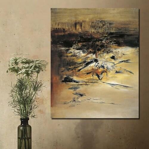 Zao Wou Ki Abstract Wallpaper Canvas Painting Print Living Room Home Decoration Modern Wall Art Oil Painting Posters Pictures