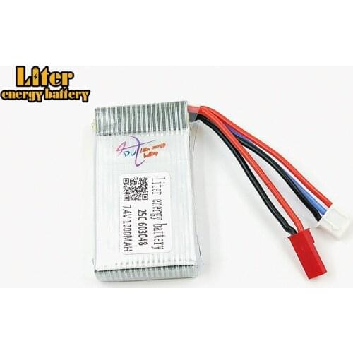 7.4V 1000mAH 25C Lipo Battery For MJXRC X600 F46 X601H JXD391V aircraft 7.4 V 1000 mAH 2S Lipo battery 7.4 JST plug 603048