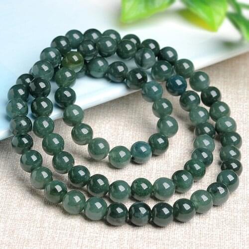 Multicycle Natural Jade Emerald 6mm Beads Bracelet Adjustable Bangle Jewellery Fashion Accessories Hand-carved Man Luck Amulet