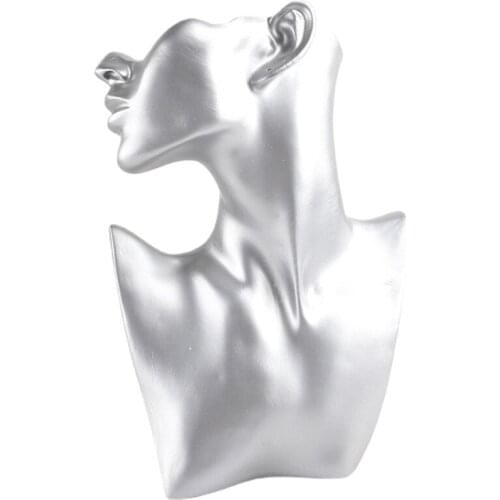 Bust Earring Display Stand Resin Mannequin Necklace Jewelry Display for Pendant Earring Jewelry Display Rack(Gold