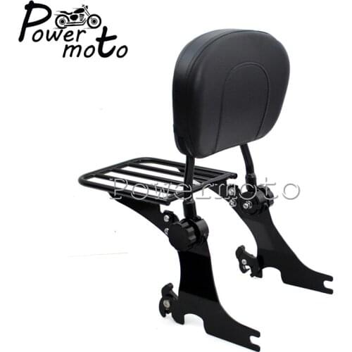 For Harley Sportster XL 1200 XL 883 Custom 1994-2003 Black Motorcycle Adjustable Sissy Bar Backrest Detachable Luggage Rack