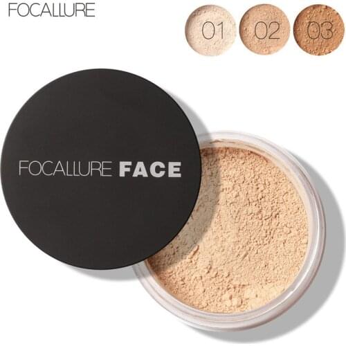 FOCALLURE 3 Colors Natural Soft Face Makeup Setting Powder Concealer Mineral Finish Powder Oil Control Face Loose Powder