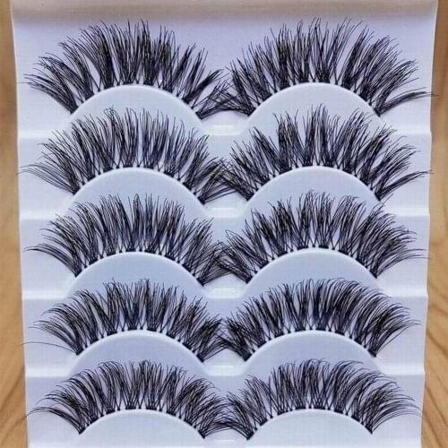 HOT SALE !!! Popular 5 Pairs Makeup Handmade Long Volume False Eyelashes Lashes Extensions Eyes Makeup Tool