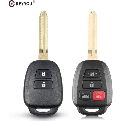 KEYYOU 10pcs 2/4 Buttons For Toyota Key Case TOY43 Blade Remote Car Key Shell Fob For Toyota CAMRY RAV4 Prius Corolla No Logo