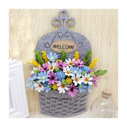 Creative DIY Hanging Flower With Nonwoven Fabric Material Handmade Wedding Gift With Sewing Tool Home Wall Decor Free Shipping