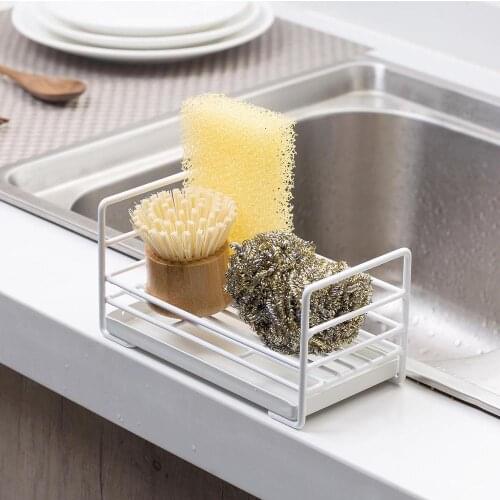 Kitchen Rack Sponge Holder Soap Drainer Storage Rack Shelves Sink Caddy Organizer Rag Dishcloth Brush Holder Iron Drain Shelf