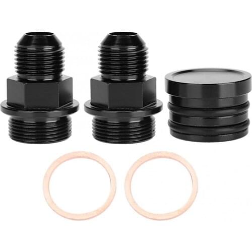 Catch Can Rear Block Breather Plug & Fittings M28-10AN Fit for Honda B16 B18C Oil Tank Aluminum Alloy Rear Block Fittings New