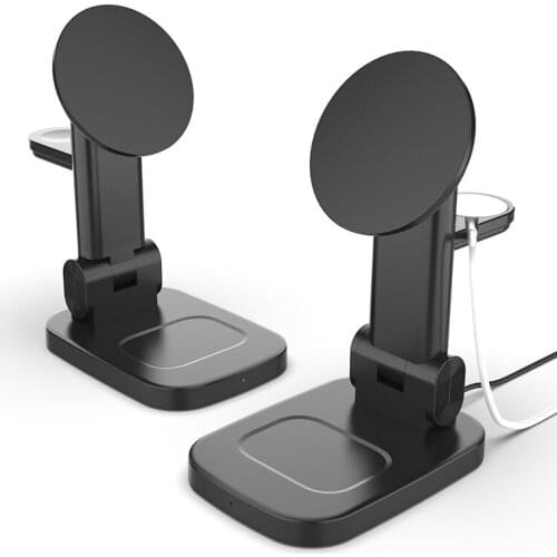 Magnetic 3 in 1 Wireless Charger for iphone 12 pro max mini Airpods iwatch Fast Charging Qi Wireless Charger Station Night light