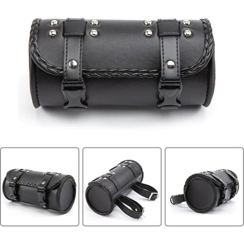 Motorcycle Bag Saddlebags PU Leather Front Fork Tail Tool Bag Luggage For Harley Chopper Bobber Cruiser Sportster XL 883 1200