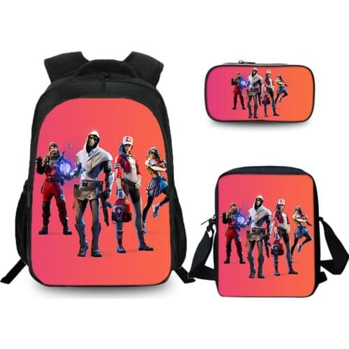 FortniteStudents School Bags Set Primary School Backpack for Girls Boys Kids Backpacks Cartoon Book Bag Children Bookbag