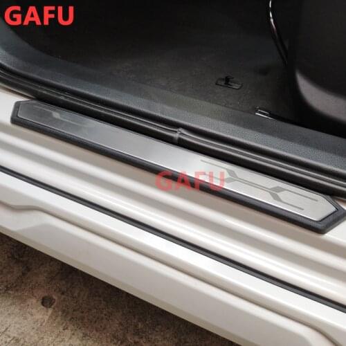 For Toyota RAV4 2020 2021 Accessories Door Sill Sticker Stainless Chrome Threshold Kick Plate Guard Pedal Protector 2019