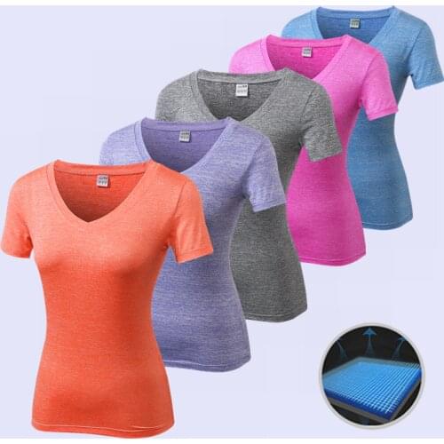 New Women Quick Dry Sports Yoga Shirt Short Sleeve Breathable Exercises Yoga Tops Gym Running Fitness T-Shirts Sportswear