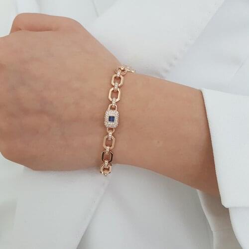 New Fashion Luxury Chunky Cuban Link Bracelet For Women Silver 925 High Quality Baguette Gift Special Wedding Party Fine Jewelry