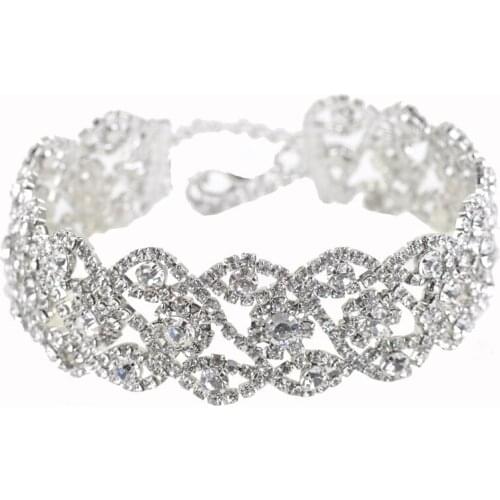 New Design Fashion Rhinestones Choker Statement Necklaces Women Crystals Chockers Chunky Necklace Collier Bride Jewellery