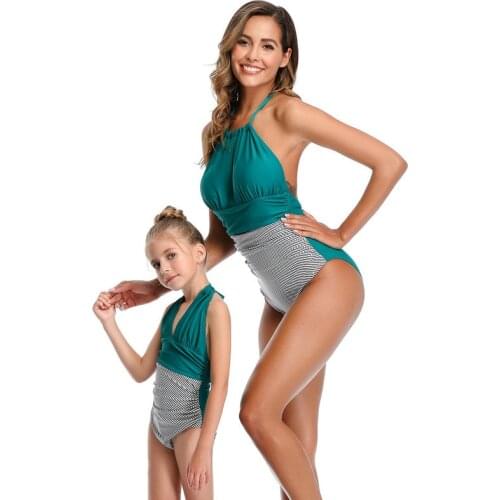 Family Look Swimwear Mommy and Daughter Matching Clothes Sexy Beach One piece Swimsuit Bathing Suit For Baby Girl Woomen Outfits