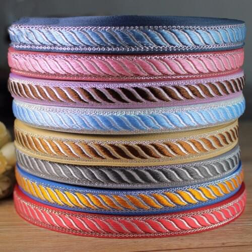 Wholesale Colorful geometry pattern polyester cotton Ribbon 10yards 1.6cm diy handmade accessories lace ribbon