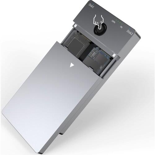 Full Aluminum Dual Bay USB 3.1 Gen 2 Type C M.2 NVMe Hard Drive Box Disk Enclosure Hdd 2.5 Inch 2tb SSD Housing