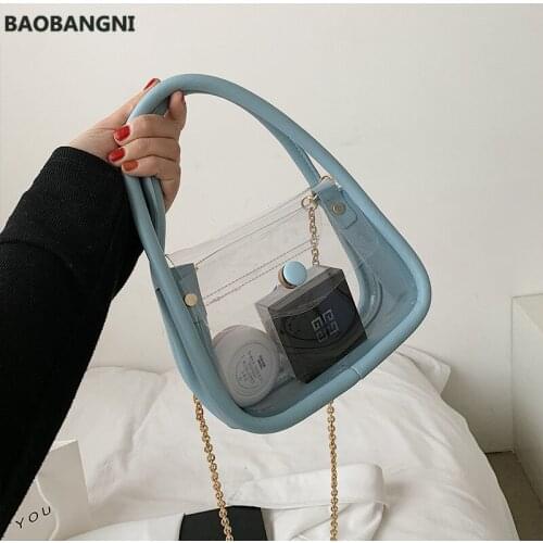 Transparent bag lady in the summer of the new tide fashion chain worn ins web celebrity handbag