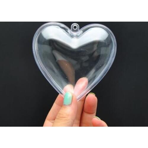60MM Empty Heart-Shape Christmas Ball Transparent Plastic Decorative Ball DIY Wedding Party Supplies