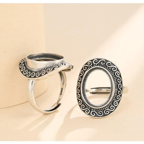 12*15mm 925 STERLING SILVER men Semi Mount Bases Blanks base blank Pad ring Setting jewelry findings diy A5792