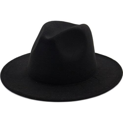 Spring Fedoras Men Winter Autumn Imitation Woolen Women Ladies Fedoras Top Jazz Hat Cotton FabricEuropean Round Caps Bowler Hats