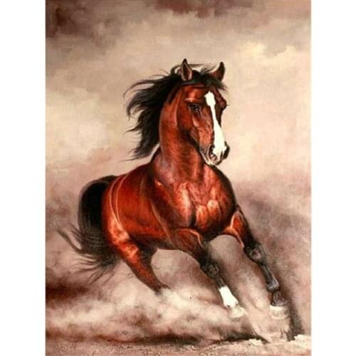 Snow Two Horse Animal Printed 11CT Cross Stitch DIY Embroidery Patterns DMC Threads Painting Craft Needlework Design