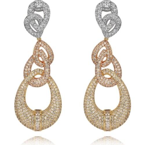 TIRIM NEW TRENDY Long African Dangle Earrings For Women Wedding Cubic Zirconia DUBAI Bridal Earring Party Jewelry 2020