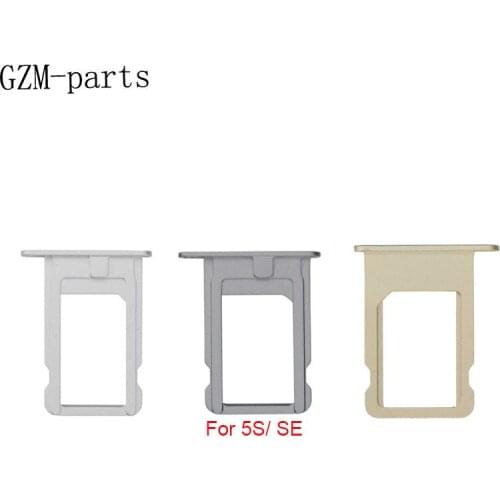 GZM-parts 1 Piece SIM Card Holder Tray Slot for iPhone 5 5S 5G SE 4G 4S Replacement Part SIM Card Card Holder Adapter Socket