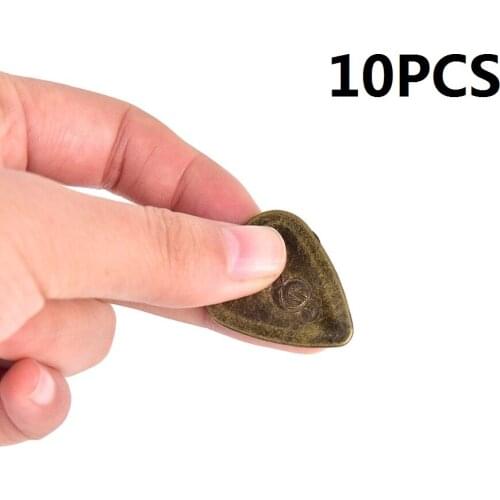 10pcs Metal Stainless Steel Guitar Picks Encyst Thickness Bass Electric Guitar Ballad Acoustic Guitar Ukulele Pendant Pick