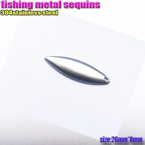 2017hot Fishing willow leaf metal sequins the temptation to fish size:26mm*8mm quantity:30pcs/lot 304stainless steel
