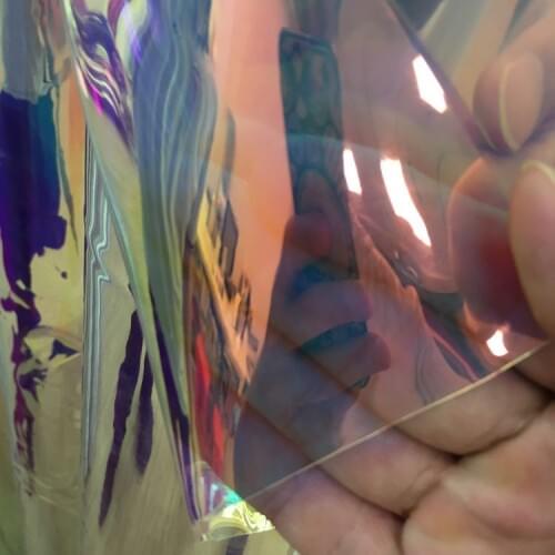 2018 new trend 0.2mm 0.4mm Laser effect transparent TPU leather material