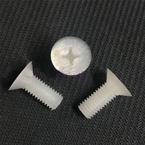5pcs M5 PVDF Cross countersunk head plastic screw One word flat heads Phillips screws Corrosion resistant bolt 10-20mm Long