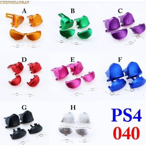 8colors 1set Trigger Button For Playstation 4 Pro / PS4 Slim JDS 040 JDM 040 Controller (Gen 2) L1 L2 R1 R2 Aluminum Alloy Metal